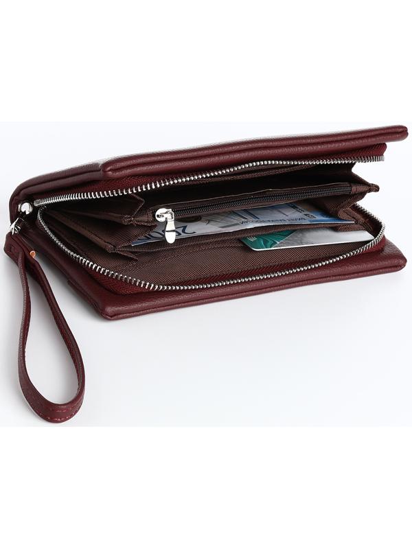 Кошелёк на молнии, цвет бордовый