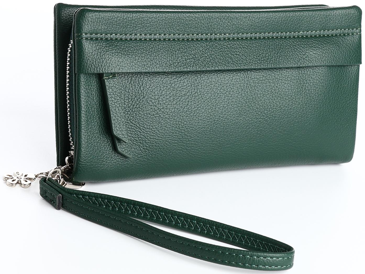 Кошелёк на молнии, цвет зелёный