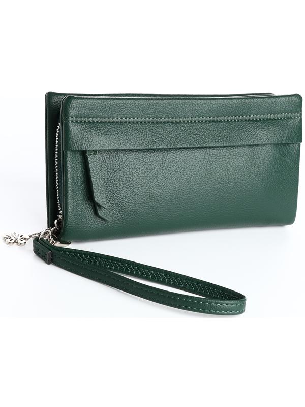 Кошелёк на молнии, цвет зелёный