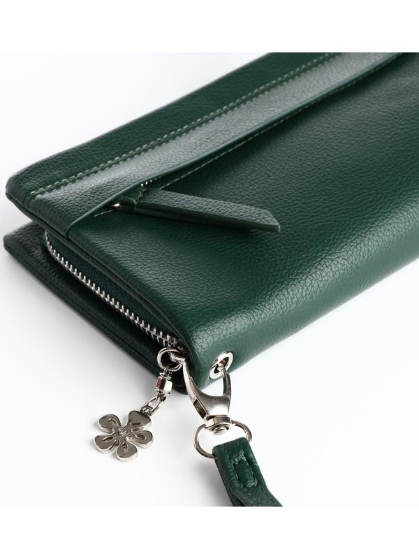 Кошелёк на молнии, цвет зелёный