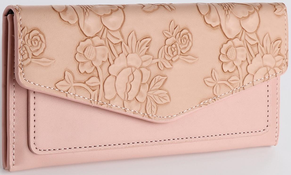 Кошелёк на кнопке, цвет розовый