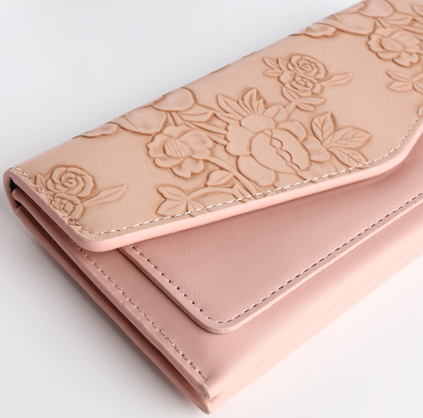 Кошелёк на кнопке, цвет розовый