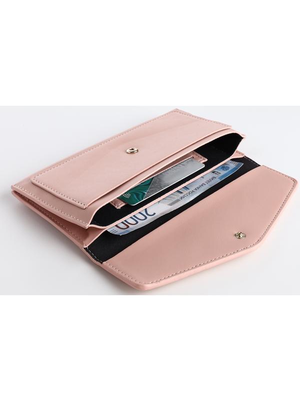 Кошелёк на кнопке, цвет розовый