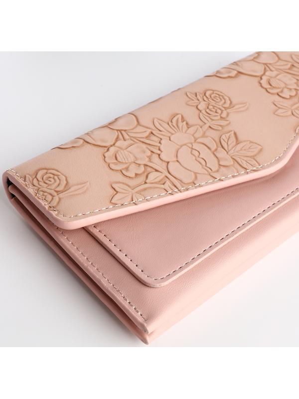 Кошелёк на кнопке, цвет розовый