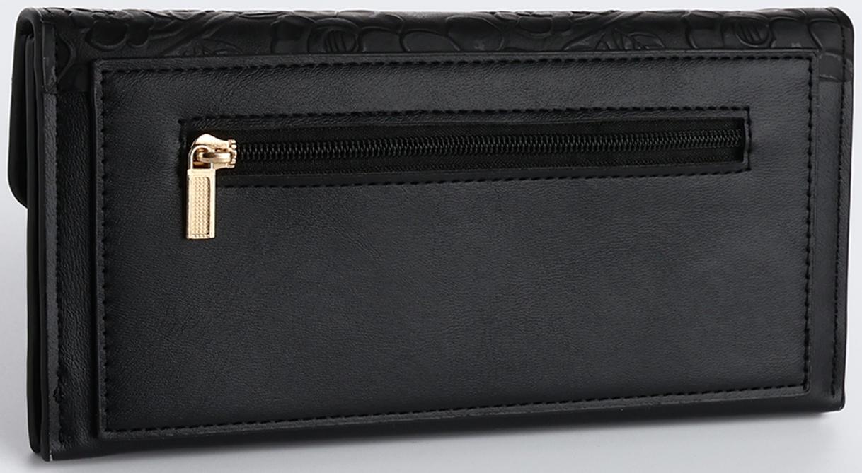 Кошелёк на кнопке, цвет чёрный