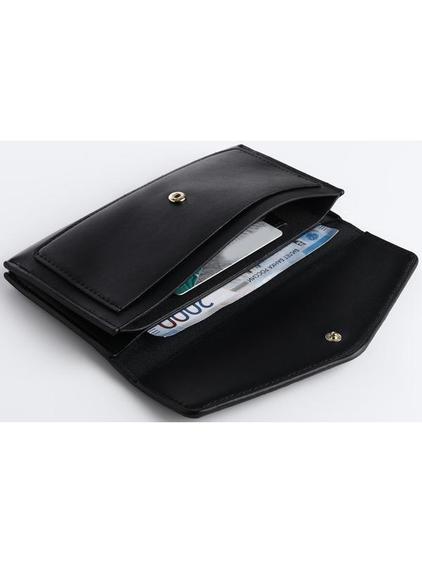 Кошелёк на кнопке, цвет чёрный