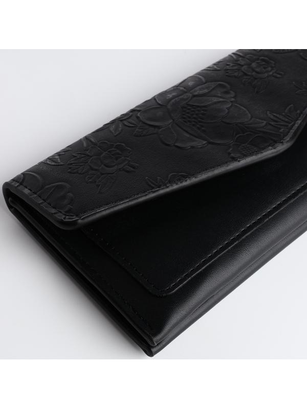 Кошелёк на кнопке, цвет чёрный