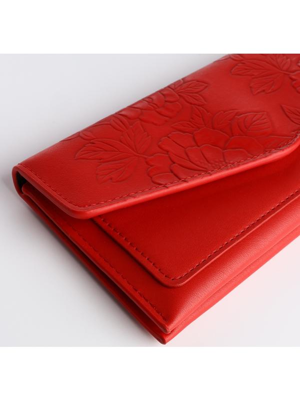 Кошелёк на кнопке, цвет красный