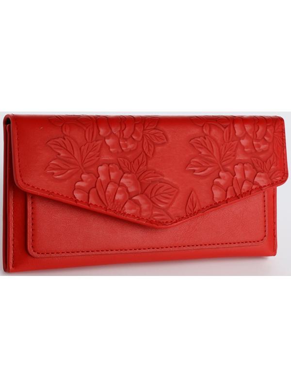 Кошелёк на кнопке, цвет красный