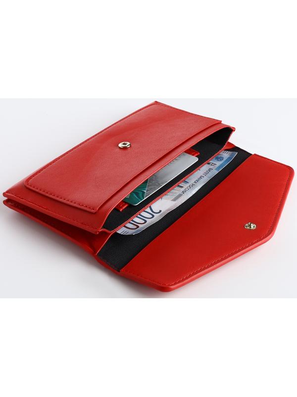 Кошелёк на кнопке, цвет красный