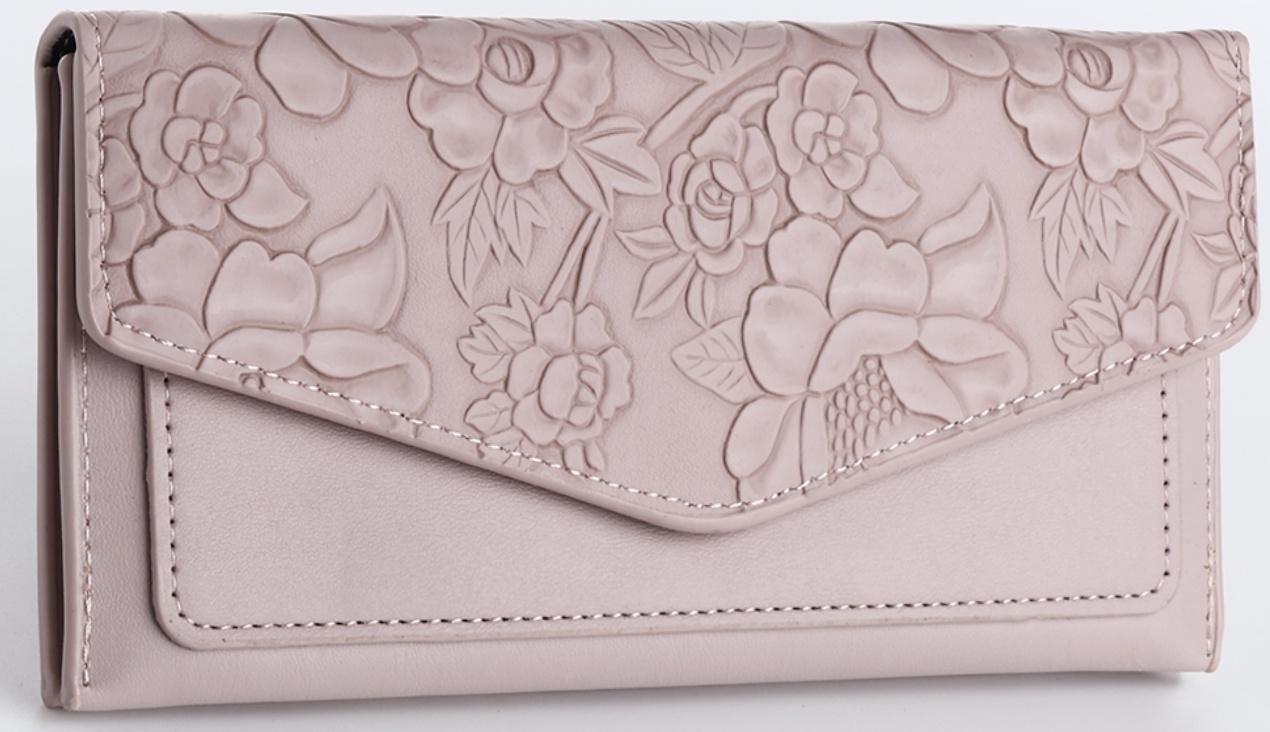 Кошелёк на кнопке, цвет сиреневый