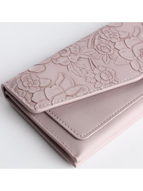 Кошелёк на кнопке, цвет сиреневый