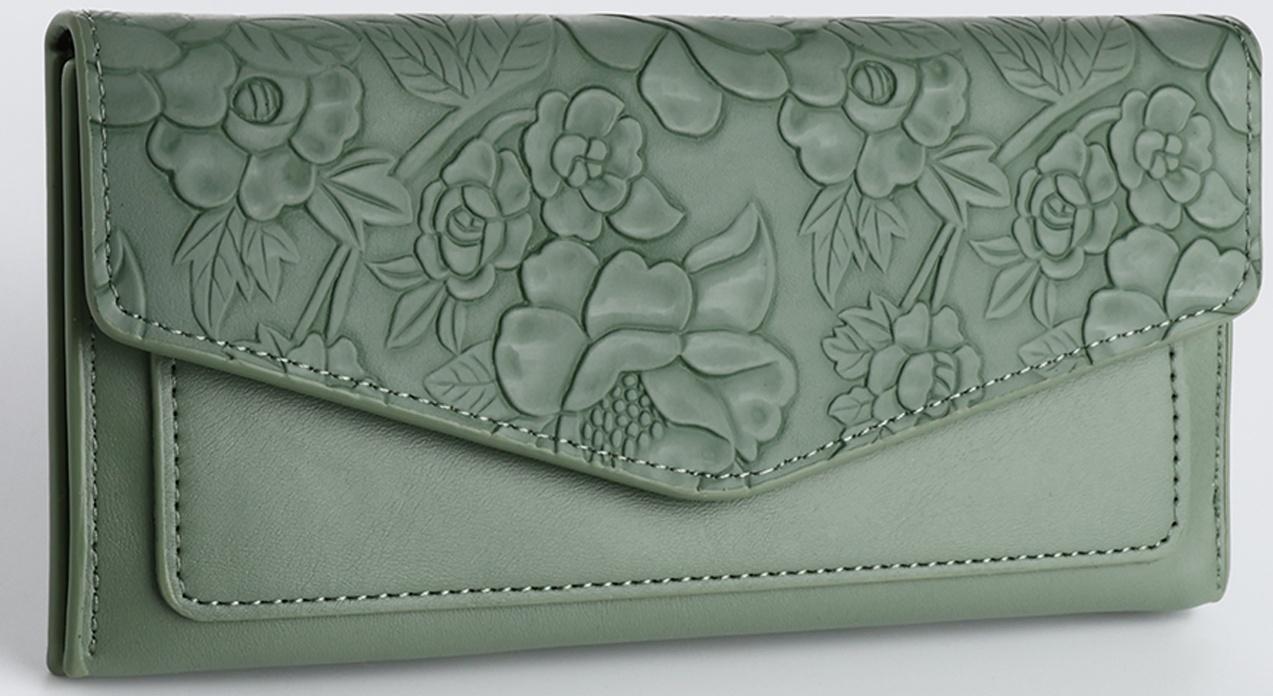 Кошелёк на кнопке, цвет зелёный