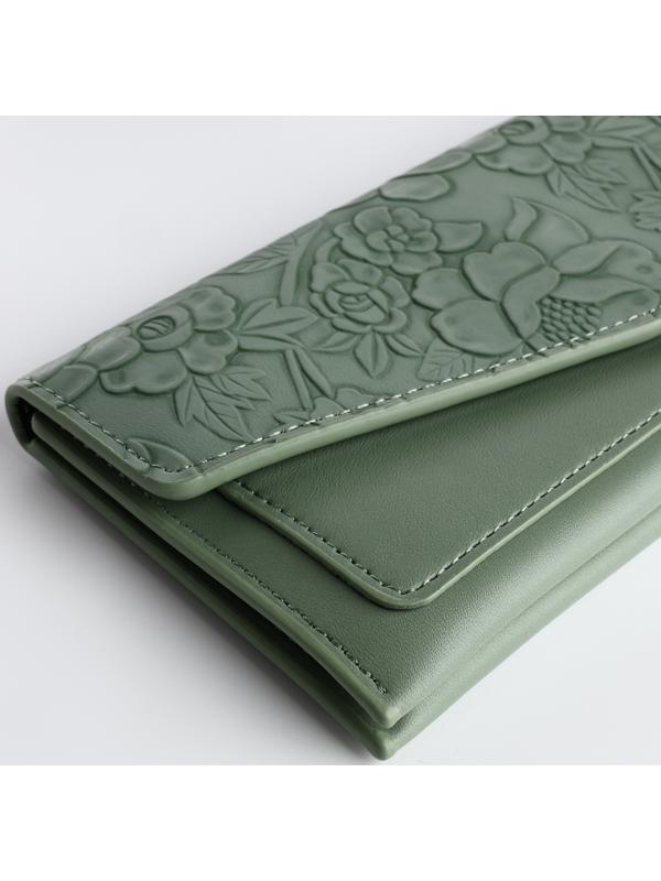 Кошелёк на кнопке, цвет зелёный