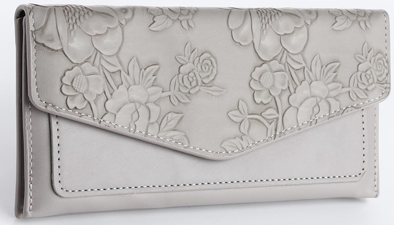 Кошелёк на кнопке, цвет серый