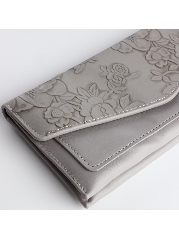 Кошелёк на кнопке, цвет серый