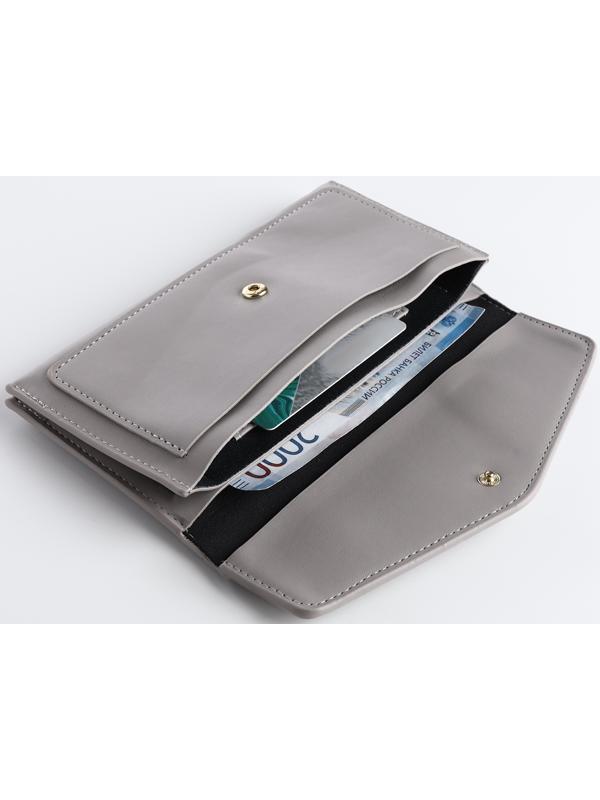 Кошелёк на кнопке, цвет серый