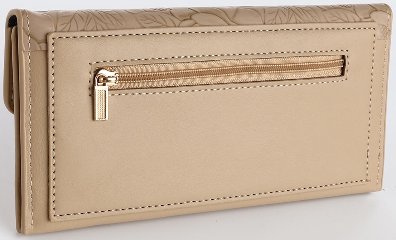 Кошелёк на кнопке, цвет бежевый