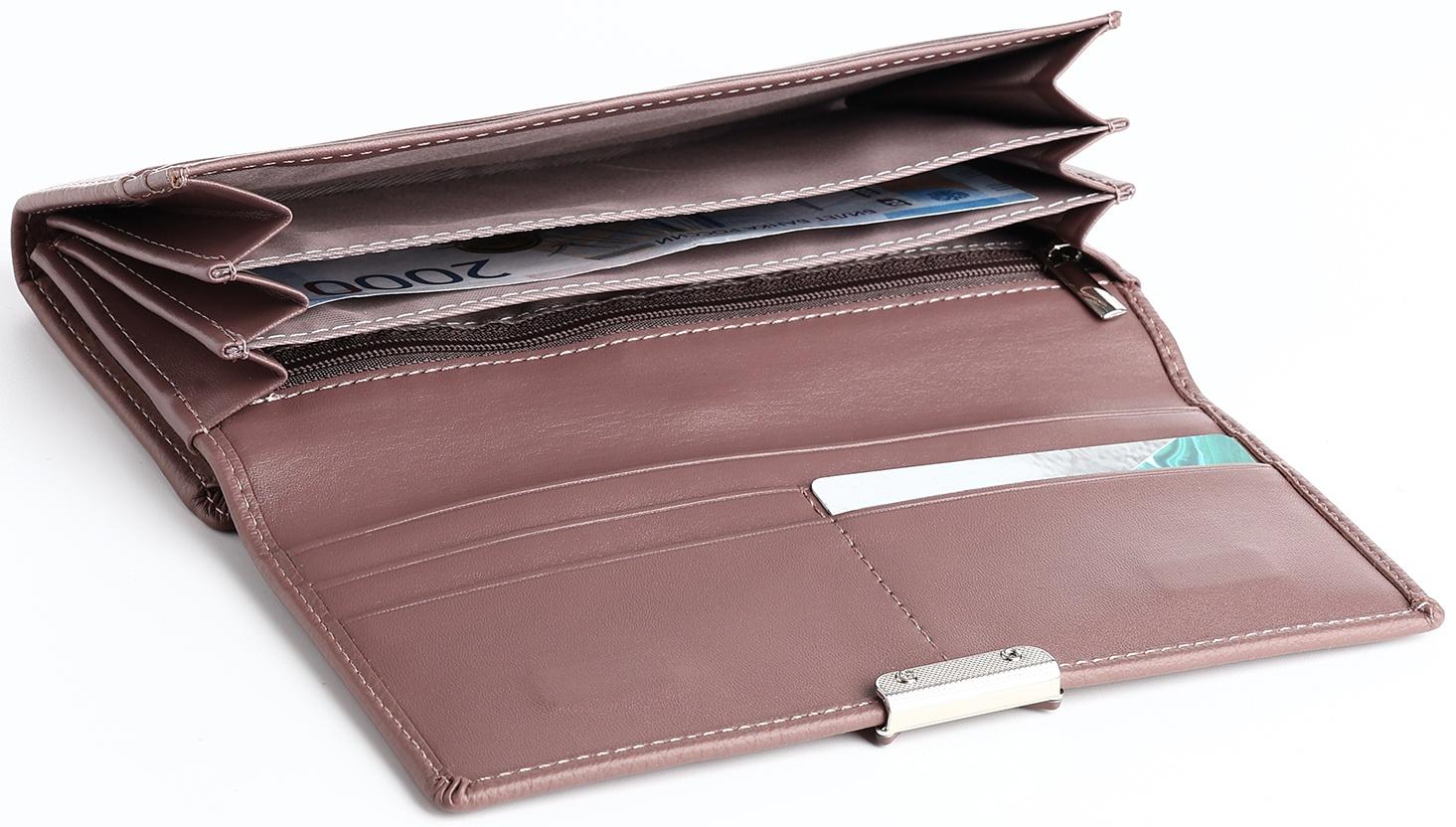 Кошелёк на магните, цвет пудровый