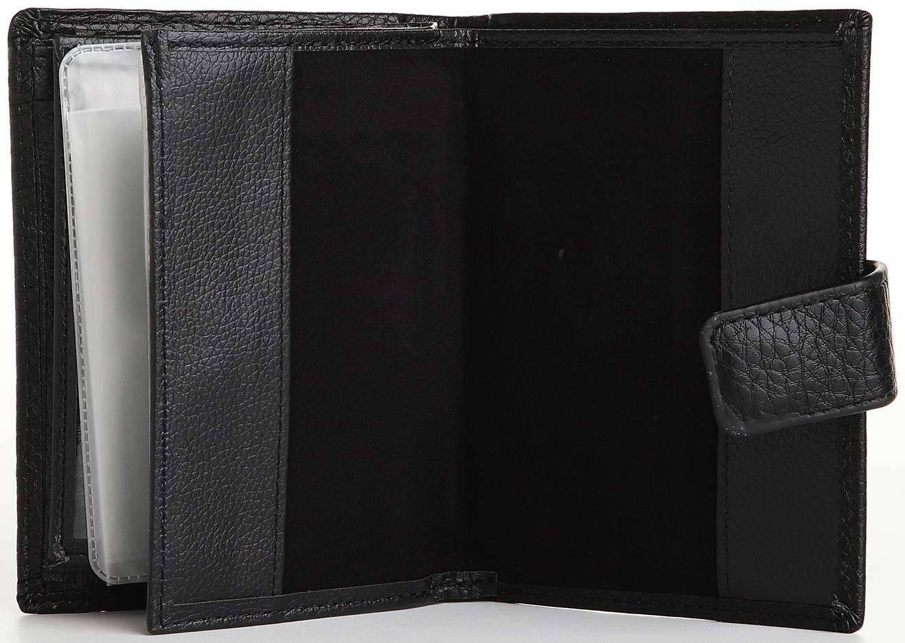 Портмоне на магните 3 в 1, отдел для автодокументов, паспорта, цвет чёрный