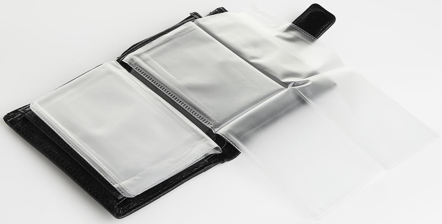 Портмоне на магните 3 в 1, отдел для автодокументов, паспорта, цвет чёрный