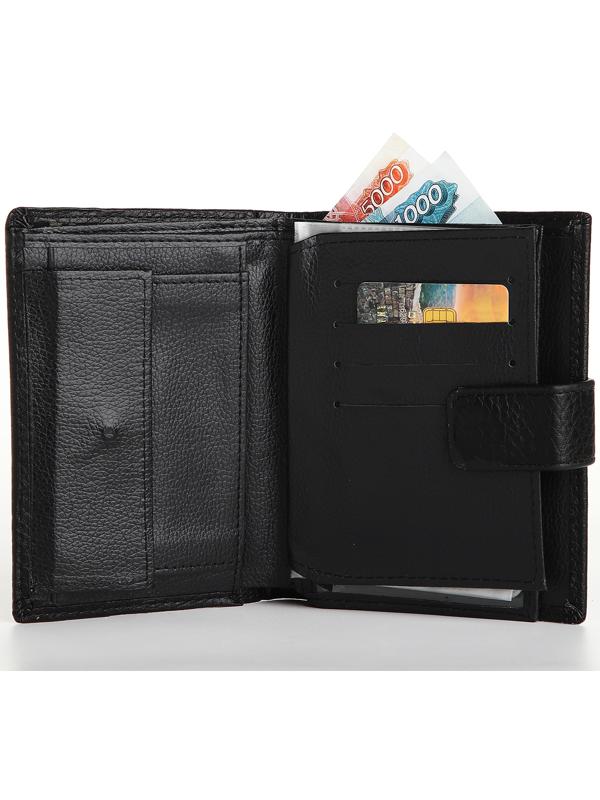 Портмоне на магните 3 в 1, отдел для автодокументов, паспорта, цвет чёрный