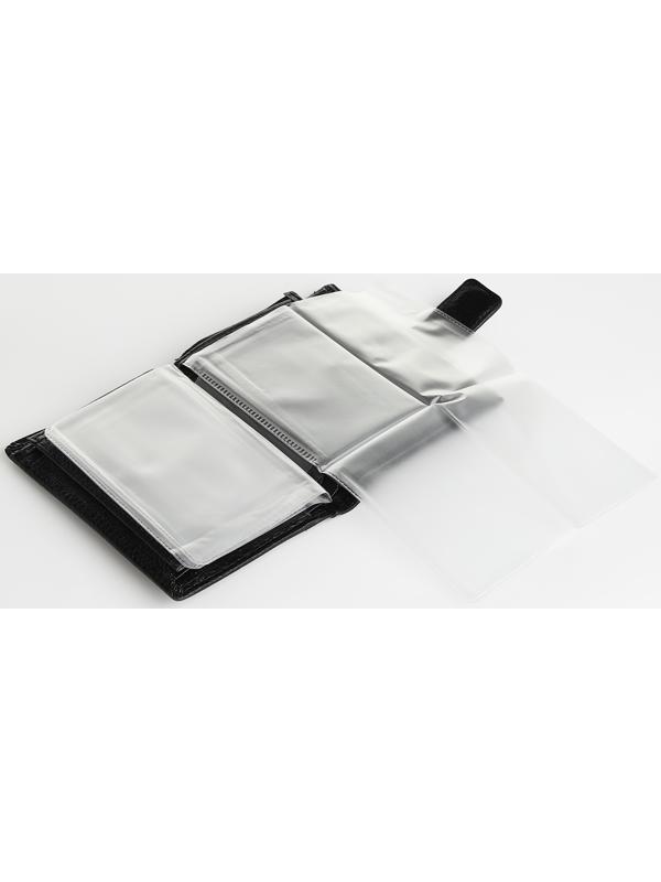 Портмоне на магните 3 в 1, отдел для автодокументов, паспорта, цвет чёрный