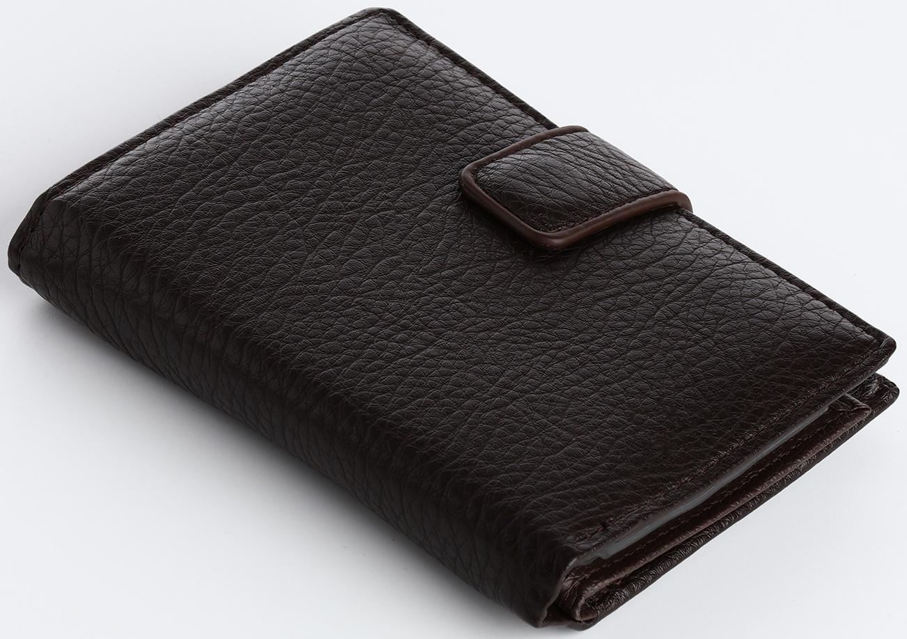 Портмоне на магните 3 в 1, отдел для автодокументов, паспорта, цвет коричневый