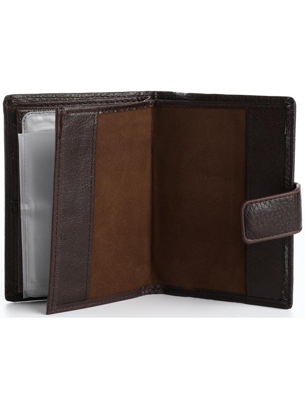 Портмоне на магните 3 в 1, отдел для автодокументов, паспорта, цвет коричневый