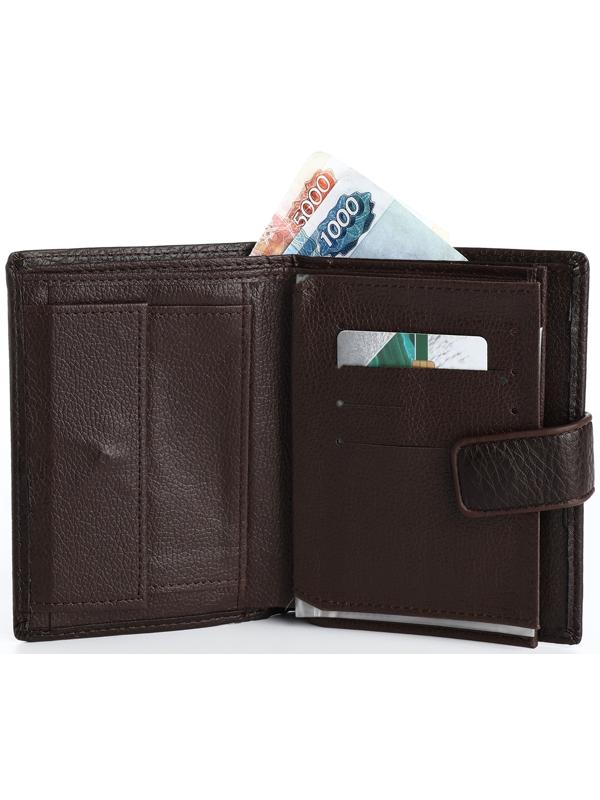 Портмоне на магните 3 в 1, отдел для автодокументов, паспорта, цвет коричневый