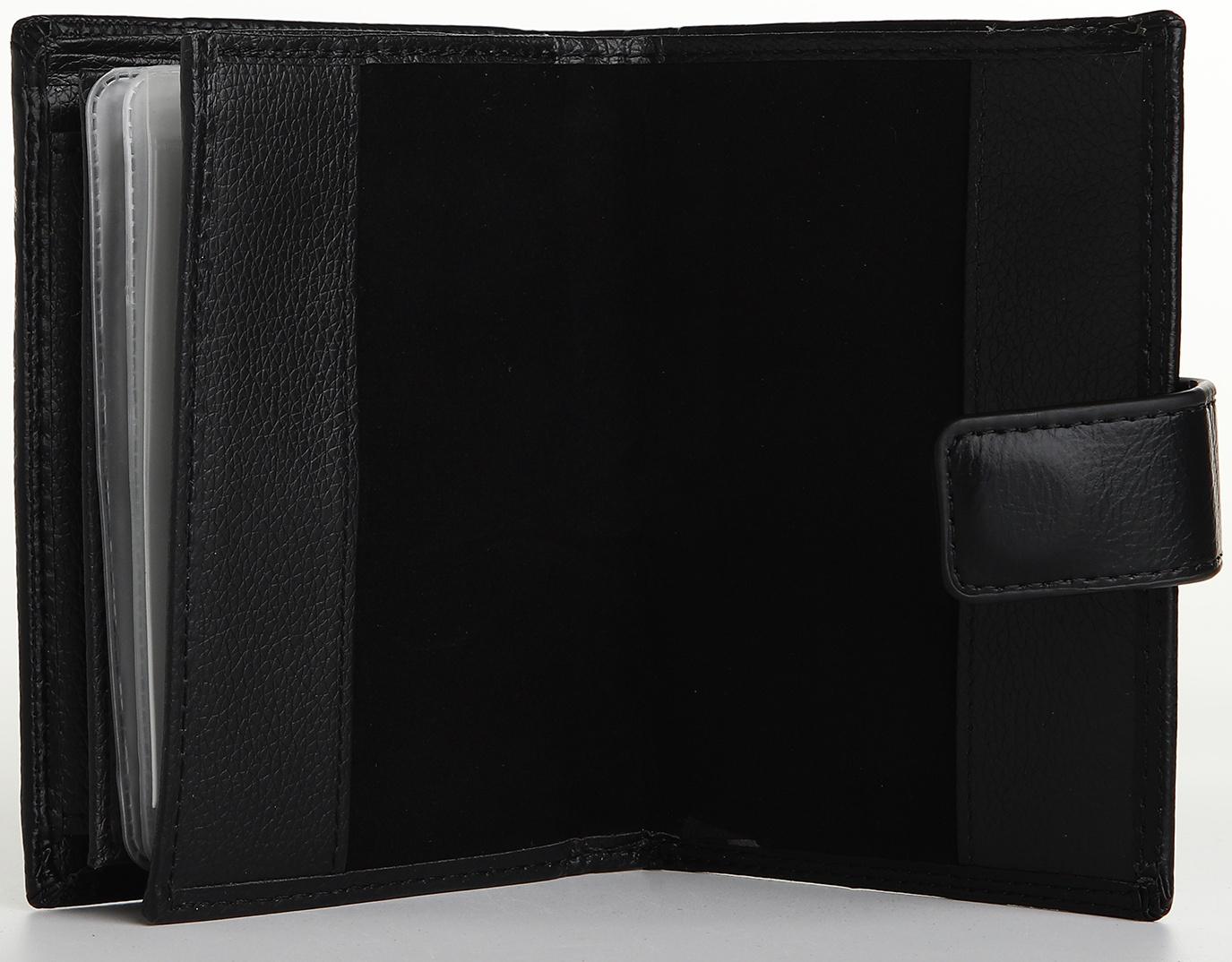 Портмоне на магните 3 в 1, отдел для автодокументов, паспорта, цвет чёрный