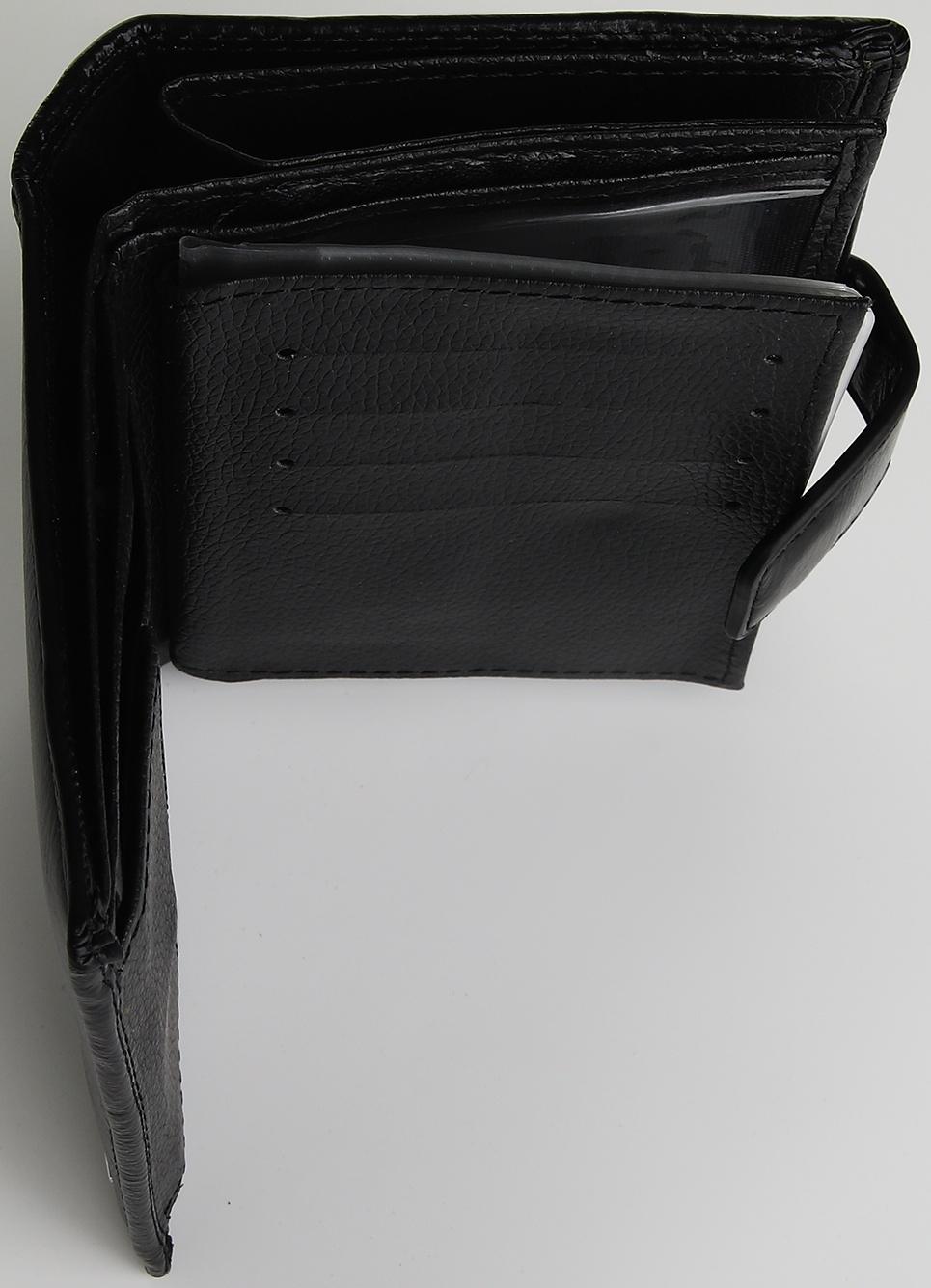 Портмоне на магните 3 в 1, отдел для автодокументов, паспорта, цвет чёрный