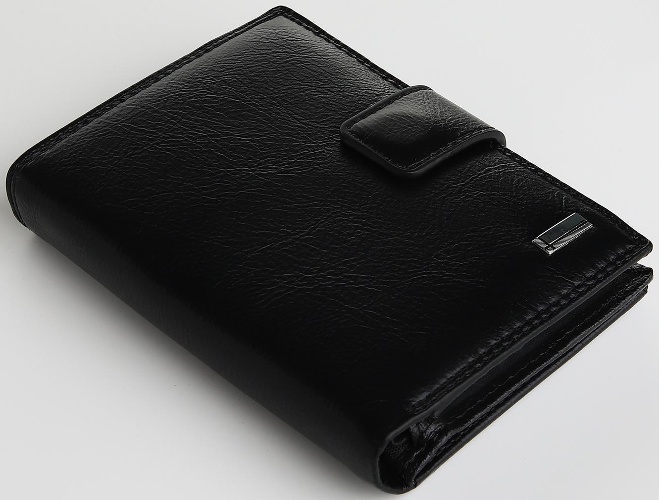 Портмоне на магните 3 в 1, отдел для автодокументов, паспорта, цвет чёрный