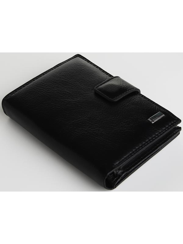 Портмоне на магните 3 в 1, отдел для автодокументов, паспорта, цвет чёрный