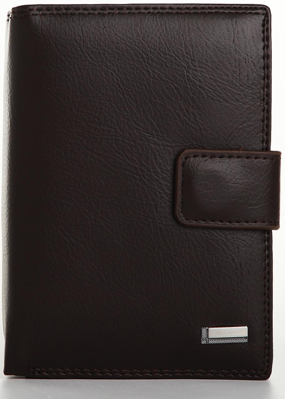 Портмоне на магните 3 в 1, отдел для автодокументов, паспорта, цвет коричневый
