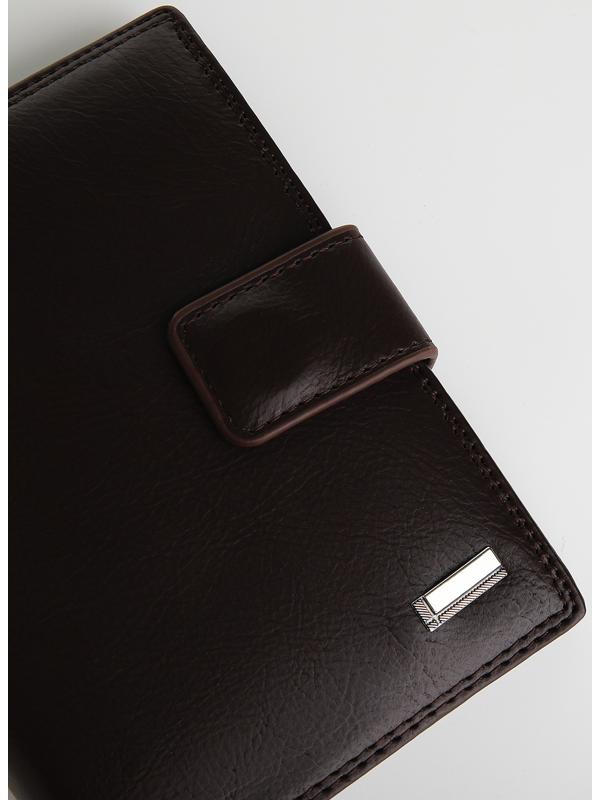 Портмоне на магните 3 в 1, отдел для автодокументов, паспорта, цвет коричневый