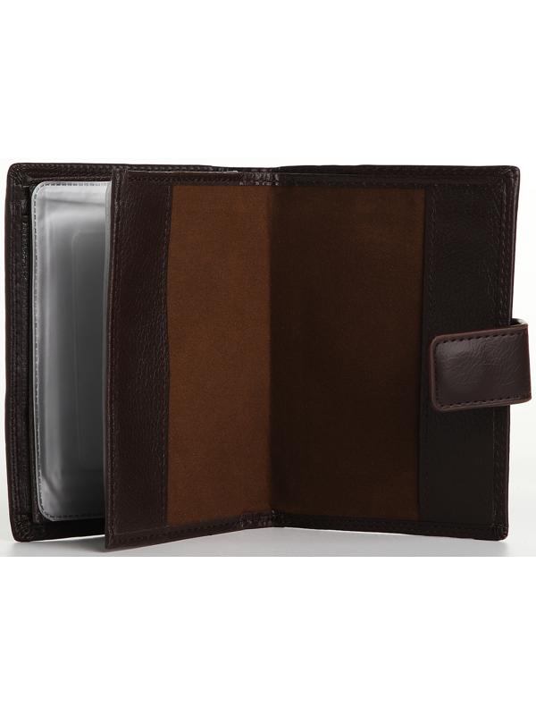 Портмоне на магните 3 в 1, отдел для автодокументов, паспорта, цвет коричневый