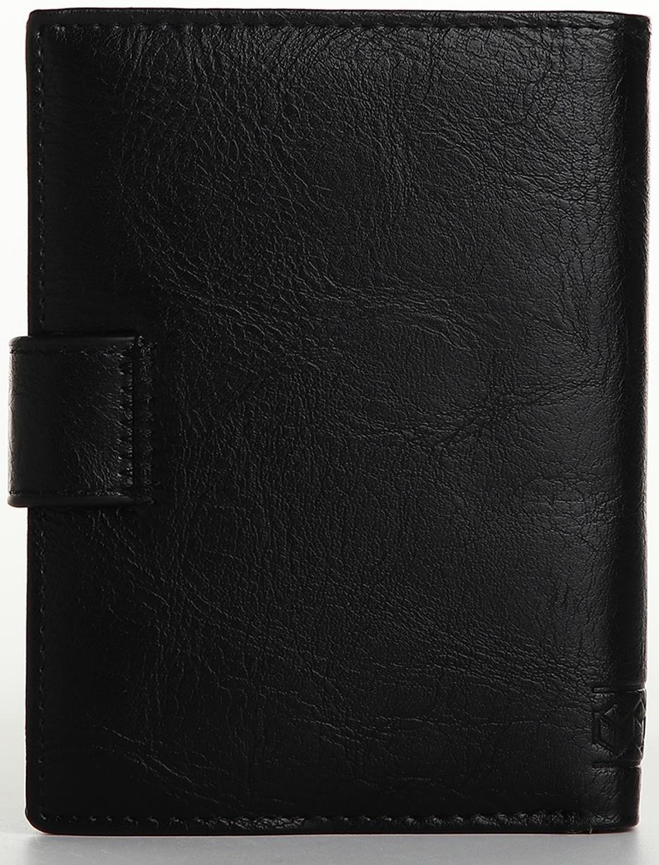 Портмоне на магните 3 в 1, отдел для автодокументов, паспорта, цвет чёрный
