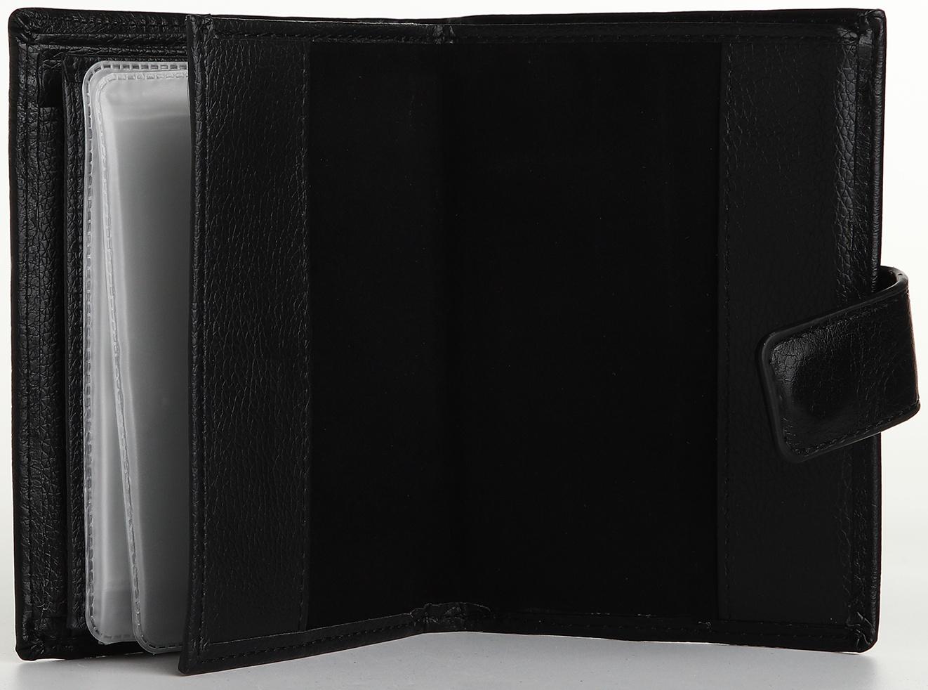 Портмоне на магните 3 в 1, отдел для автодокументов, паспорта, цвет чёрный