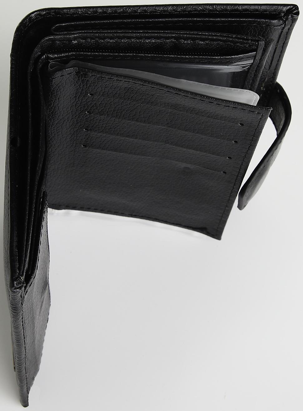 Портмоне на магните 3 в 1, отдел для автодокументов, паспорта, цвет чёрный