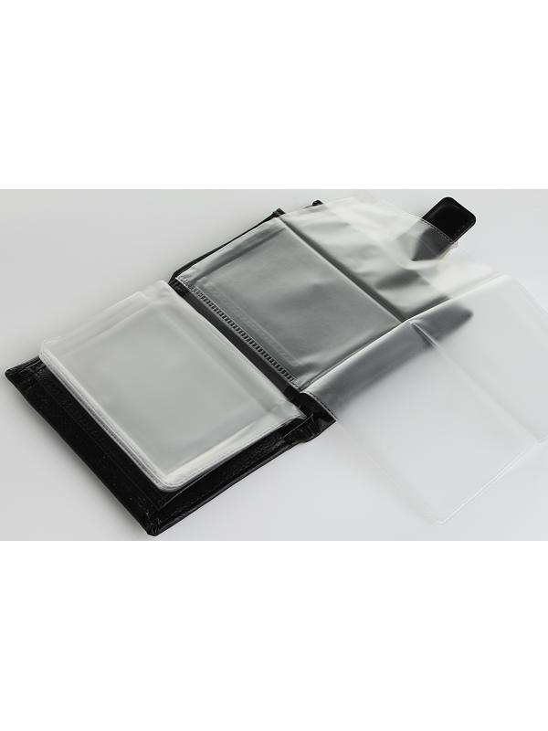 Портмоне на магните 3 в 1, отдел для автодокументов, паспорта, цвет чёрный