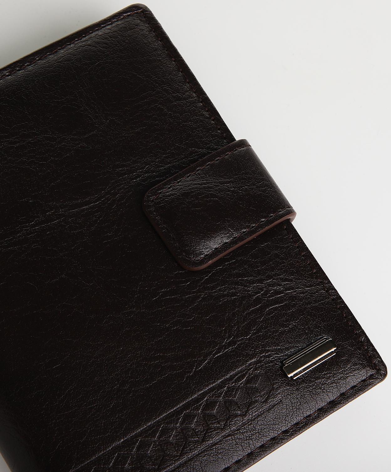 Портмоне на магните 3 в 1, отдел для автодокументов, паспорта, цвет коричневый