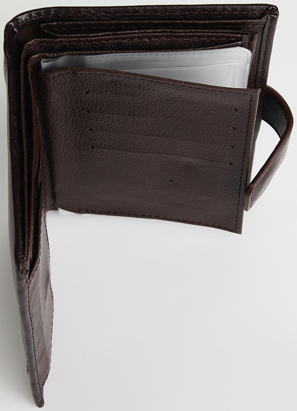 Портмоне на магните 3 в 1, отдел для автодокументов, паспорта, цвет коричневый