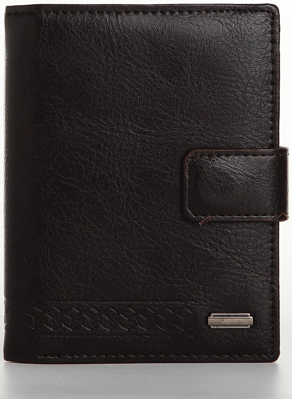 Портмоне на магните 3 в 1, отдел для автодокументов, паспорта, цвет коричневый