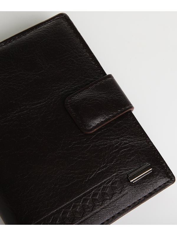 Портмоне на магните 3 в 1, отдел для автодокументов, паспорта, цвет коричневый