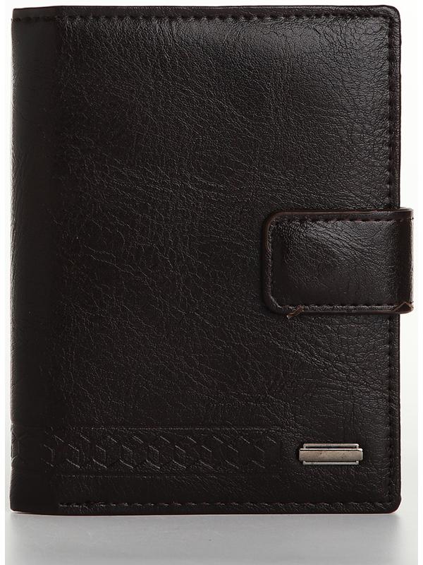 Портмоне на магните 3 в 1, отдел для автодокументов, паспорта, цвет коричневый