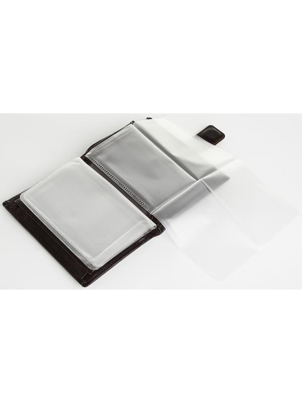 Портмоне на магните 3 в 1, отдел для автодокументов, паспорта, цвет коричневый