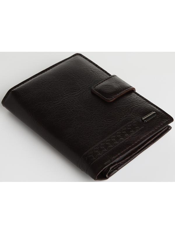 Портмоне на магните 3 в 1, отдел для автодокументов, паспорта, цвет коричневый