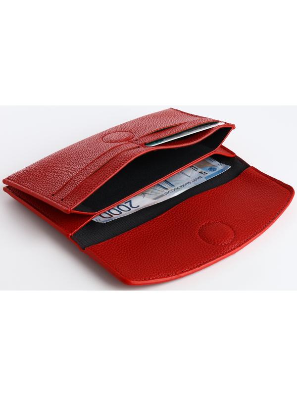 Кошелёк на магните, цвет красный