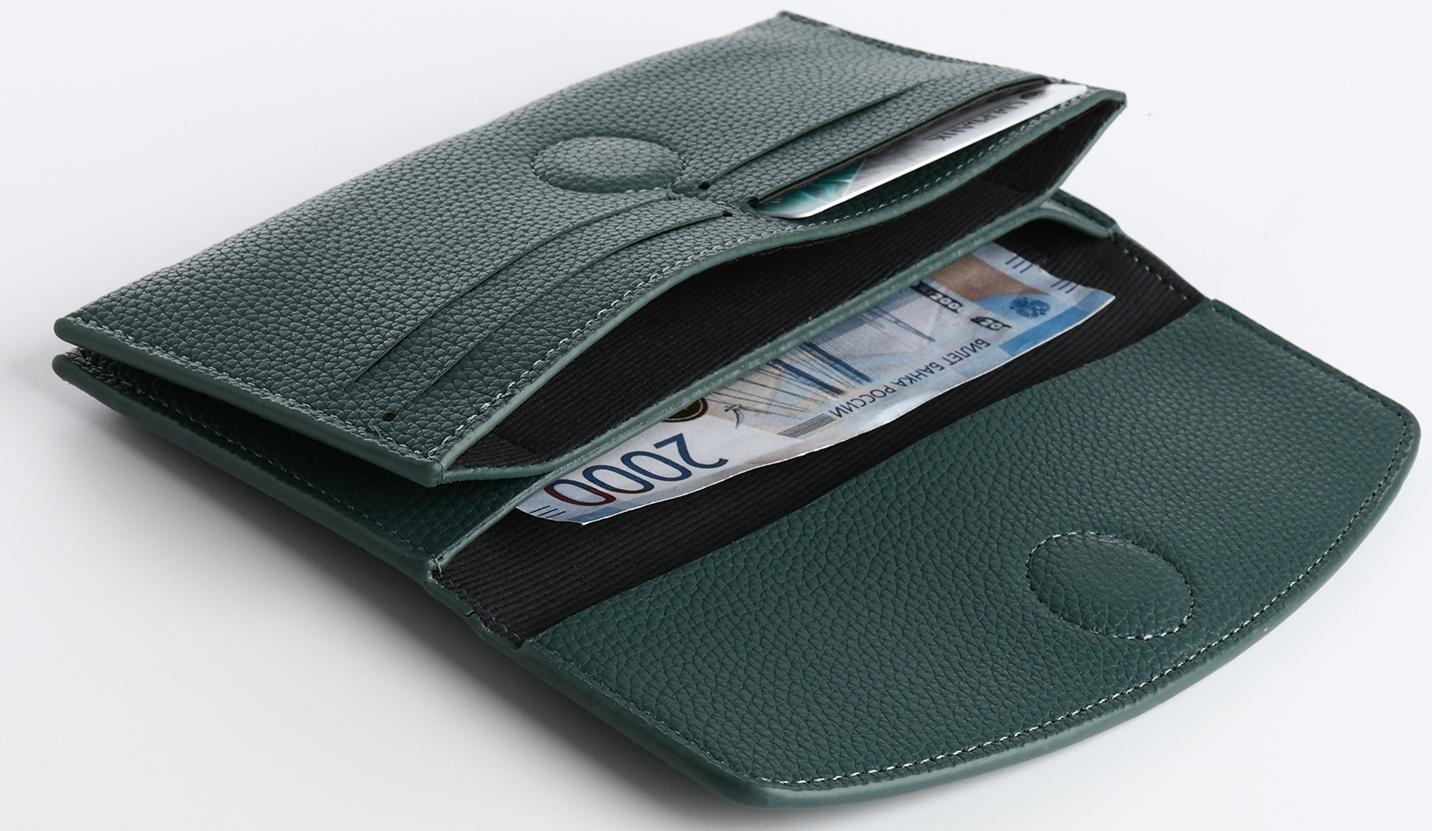 Кошелёк на магните, цвет зелёный
